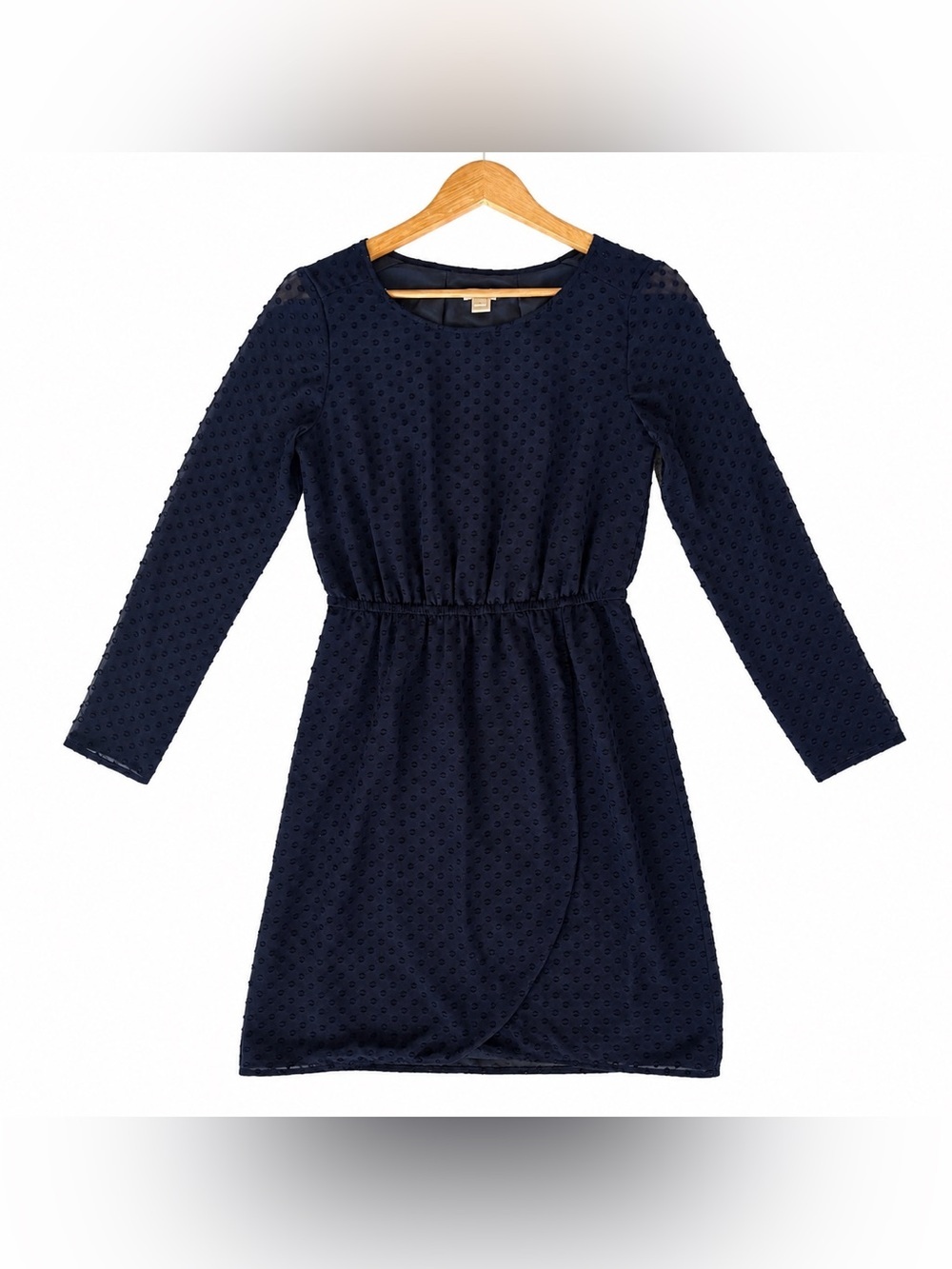J. Crew Women’s Navy Blue Polka Dot Long Sleeve Dress, Size 0
